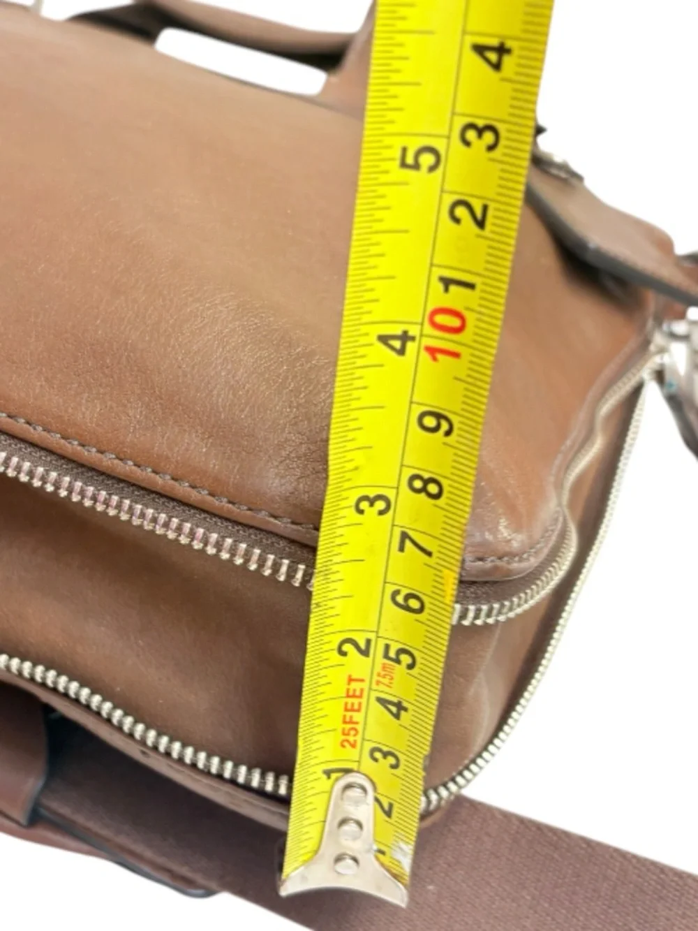 TUMI brown leather expandable briefcase bag